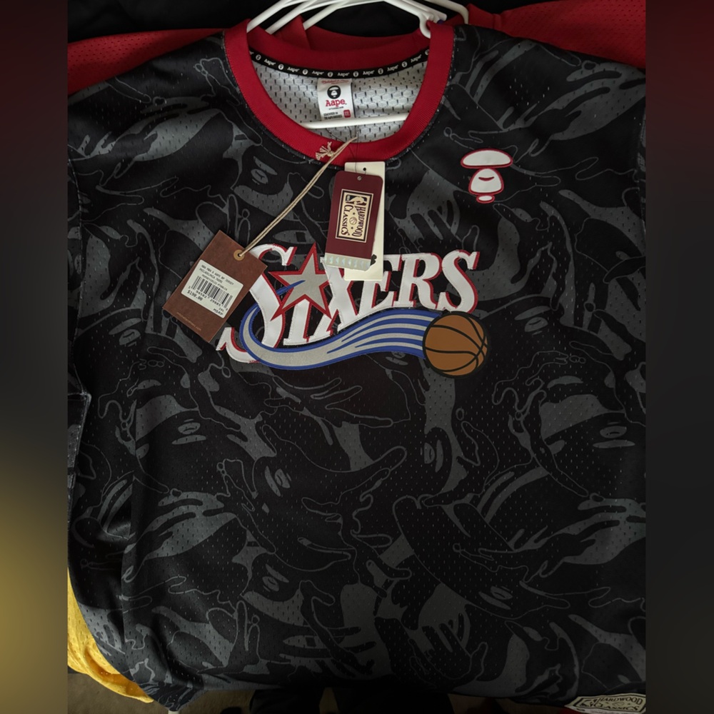 BAPE x Mitchell & Ness Philadelphia 76ers BP Jersey - NWT